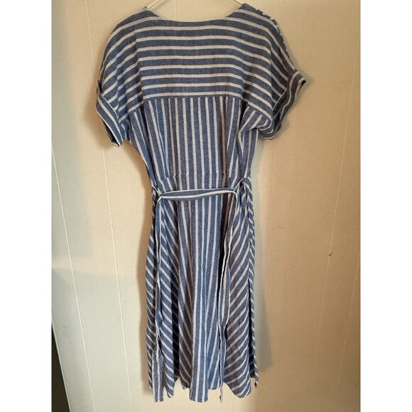 New with Tags Large Chaps Blue and White Stripped Maxi Dress - Picture 3 of 6